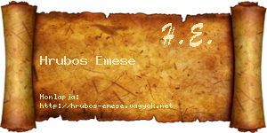 Hrubos Emese névjegykártya