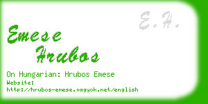 emese hrubos business card